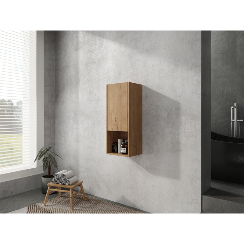 12" Bathroom Side Cabinet, Imitative Oak