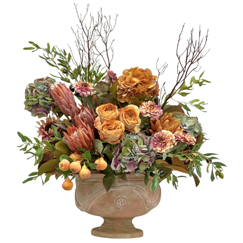 Mixed Fall Floral In Italia Urn