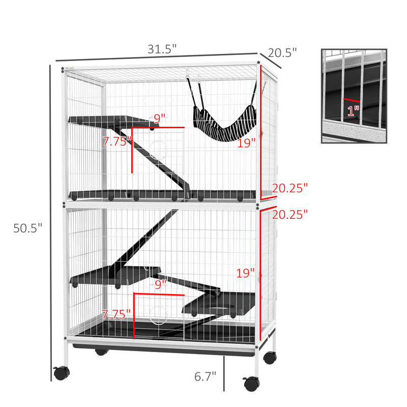 Cage à 5 niveaux H 50 po PawHut