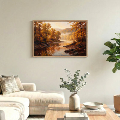 Ensemble de 1 tableau sur toile « Rivière d'automne »