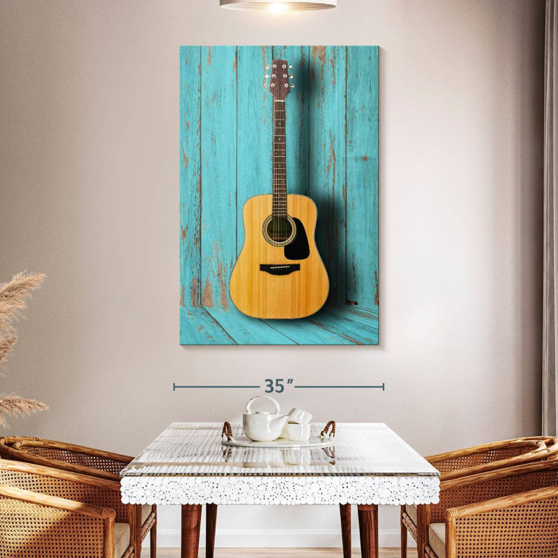 Abarca Guitar In Blue Room, 51" H x 34" W