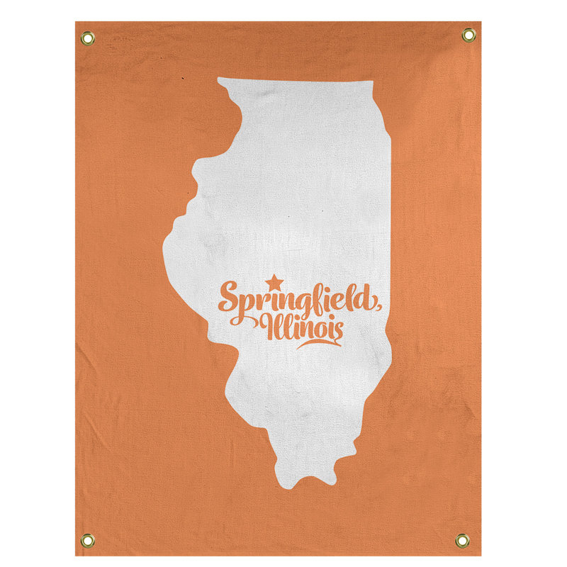 Tapisserie murale springfield illinois, H 80 po x l 59 po, Orange