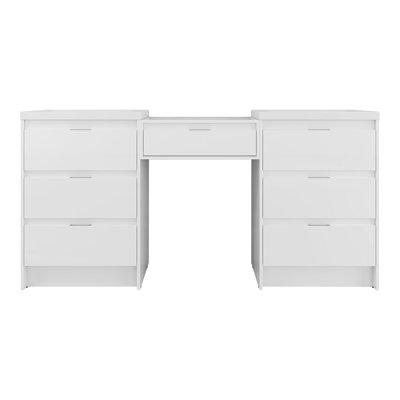 Freestanding Bathroom Vanity With Resin Sink, And 1-Side Cabinet Combination, Soft Closing Drawers, Plywood(KD-Packing)