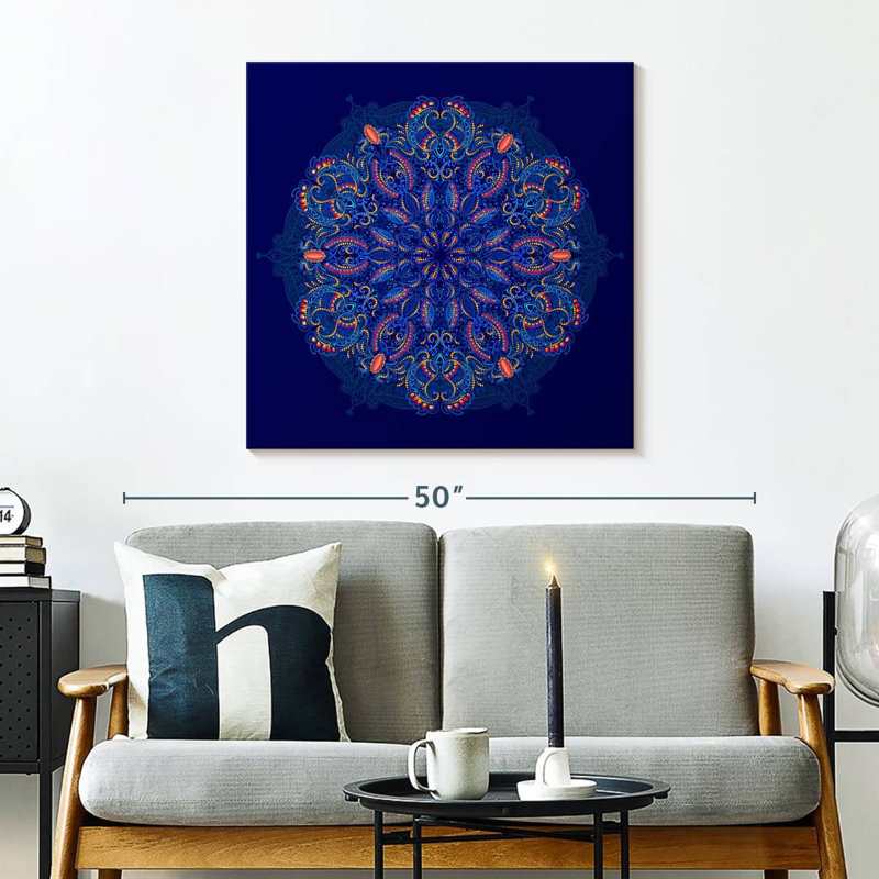 Kerner Paisley Mehndi Mandala, H 30 po x l 30 po