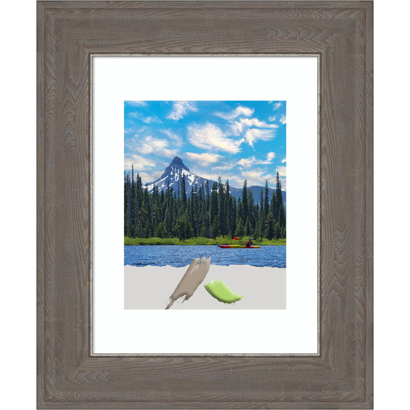 Claritha Picture Frame with Mat, Brown, 11" x 14"