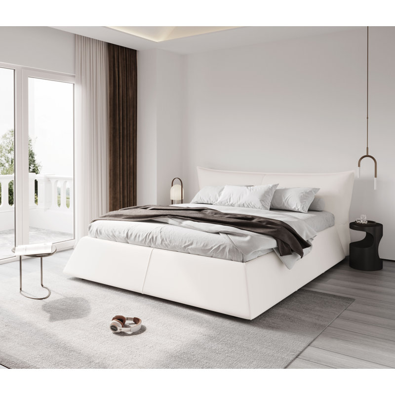 Lit-bateau tapissier Mahib, Crème