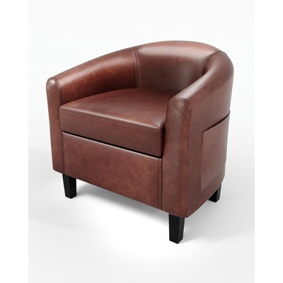 Fauteuils d'appoint en similicuir avec fauteuils club