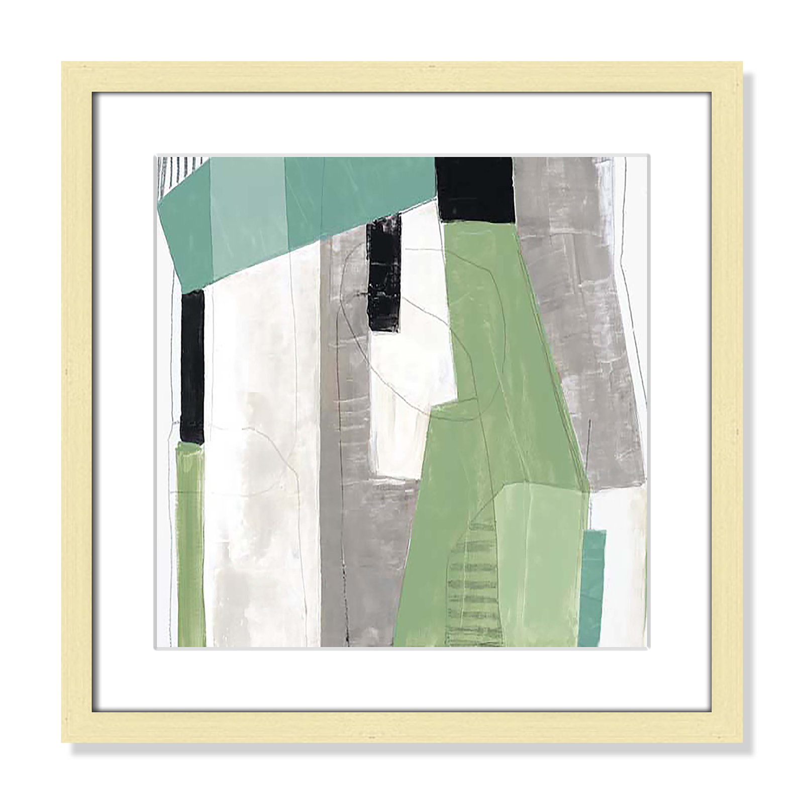 Evergreen Essence I by Tom Reeves, 17" H x 17" W x 1.25" D, Gold Box Framed