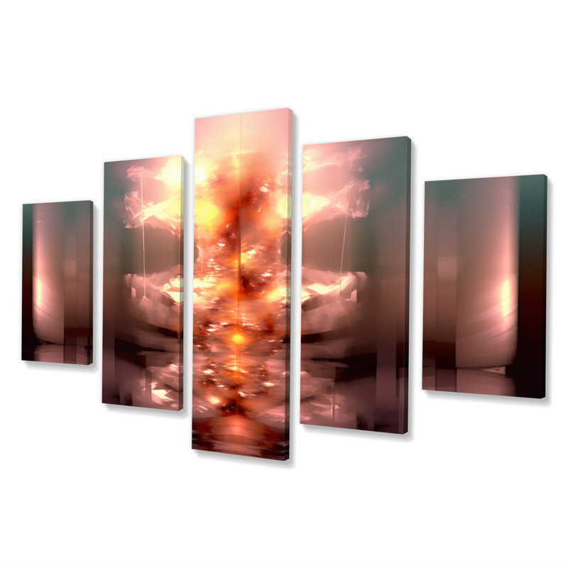 Ascencion Surrealistic Universe Rising Retro II - Minimalism Canvas Print - 5 Panels
