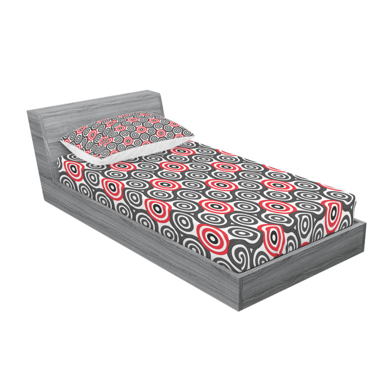 Microfiber Geometric Sheet Set, Twin XL Sheet Set with Fitted Sheet
