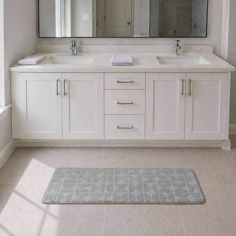 Tapis de salle de bain Demi-Lune, Gris clair