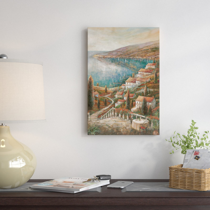 « tranquil harbor i », reproduction d’art sur toile, H 26 po x l 18 po x P 1,5 po, Toile avec cadre noir, Pas de tapis