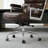Mid Back Genuine Leather Executive Office Chair With Aluminum Frame, Swivel Computer Desk Chair-29114077