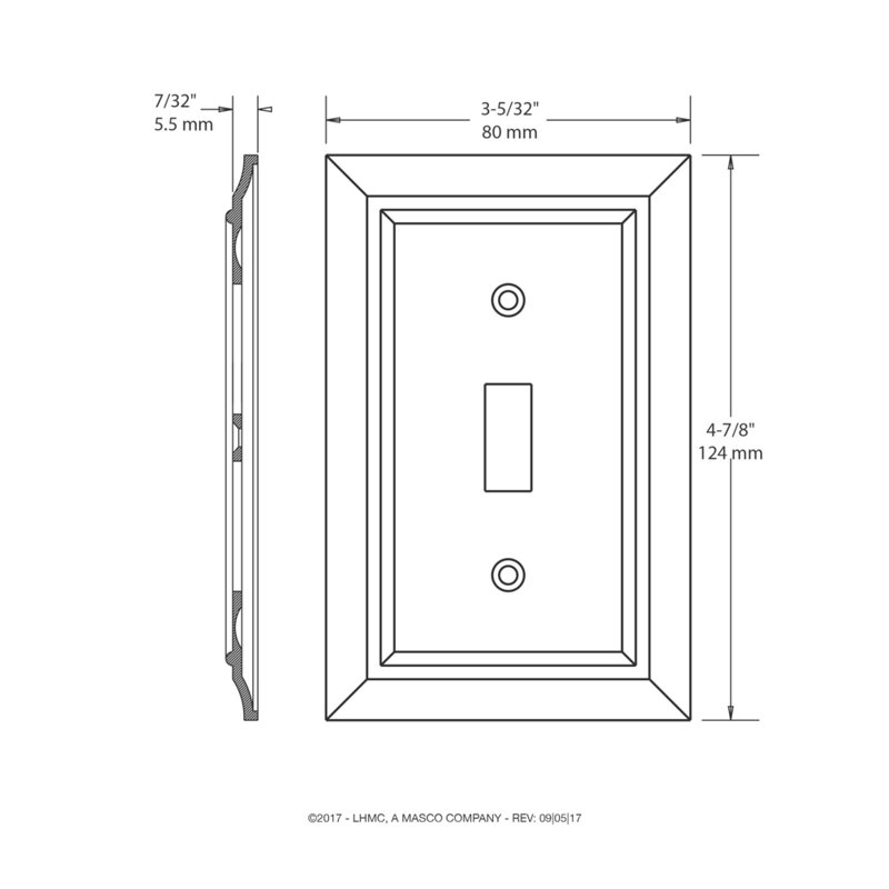 Architectural 1-Gang Toggle Light Switch Wall Plate, Matte Black