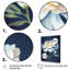 Fleur blanche simple sur fond bleu rétro - imprimé floral-87369178-87369183