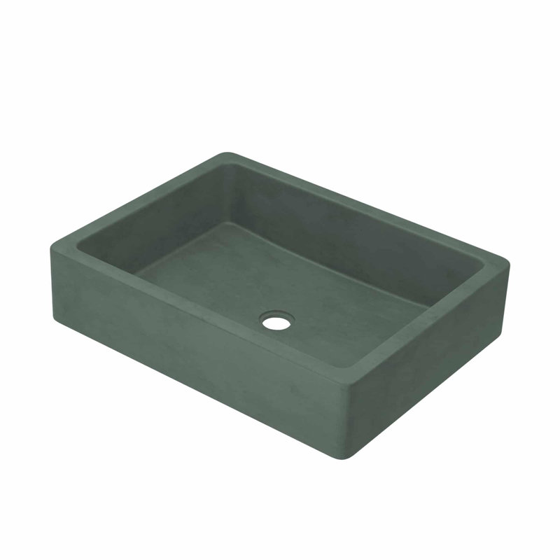 Nipomo Stone Handmade Rectangular Undermount Bathroom Sink, Forest