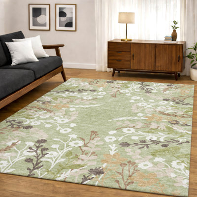 Premium Machine Washable Mayfield AMF2334 Floral Rug
