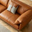 Canapé modulaire orange en cuir véritable-129605634