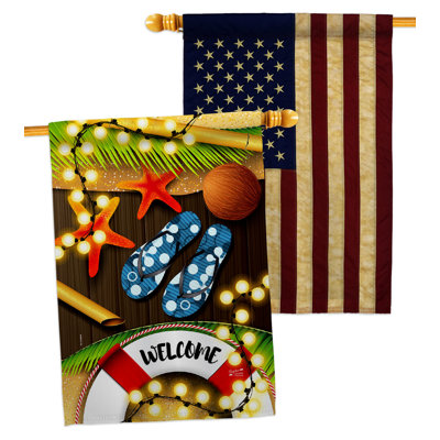 Drapeau de maison en polyester 2 côtés 40 x 28 po