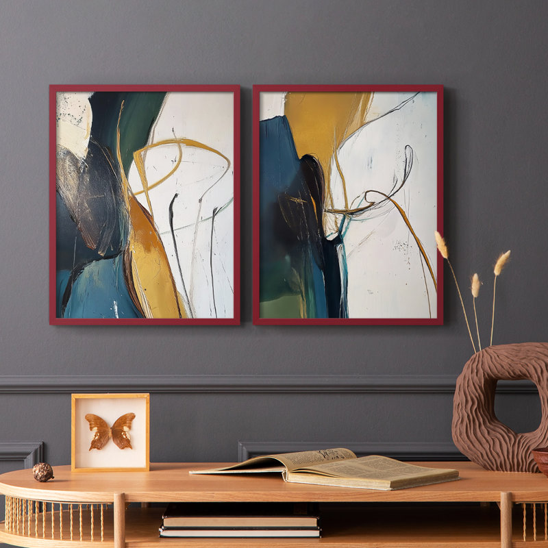Série ABSTRACT DCIX - reproduction encadrée de qualité supérieure - prête à être accrochée - aucun clou requis - aucun clou requis