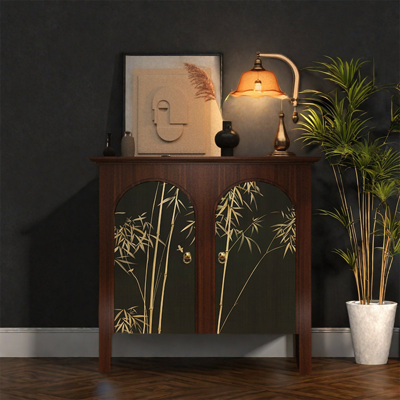 Armoire en bois de pin avec plateau de présentation