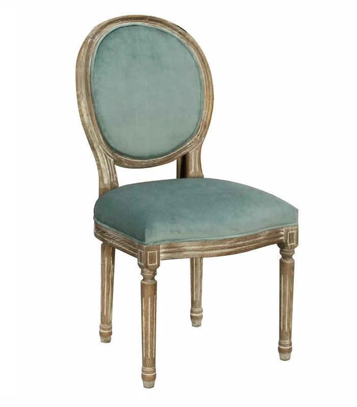 Chaise de salle à manger rembourrée Clematite, Bleu