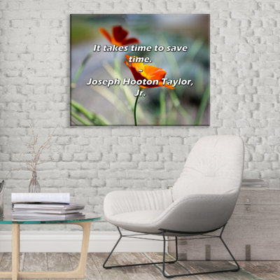 Artsy Quote "It takes time to save time." By Joseph Hooton Taylor, Jr. Gallery Wrapped Canvas