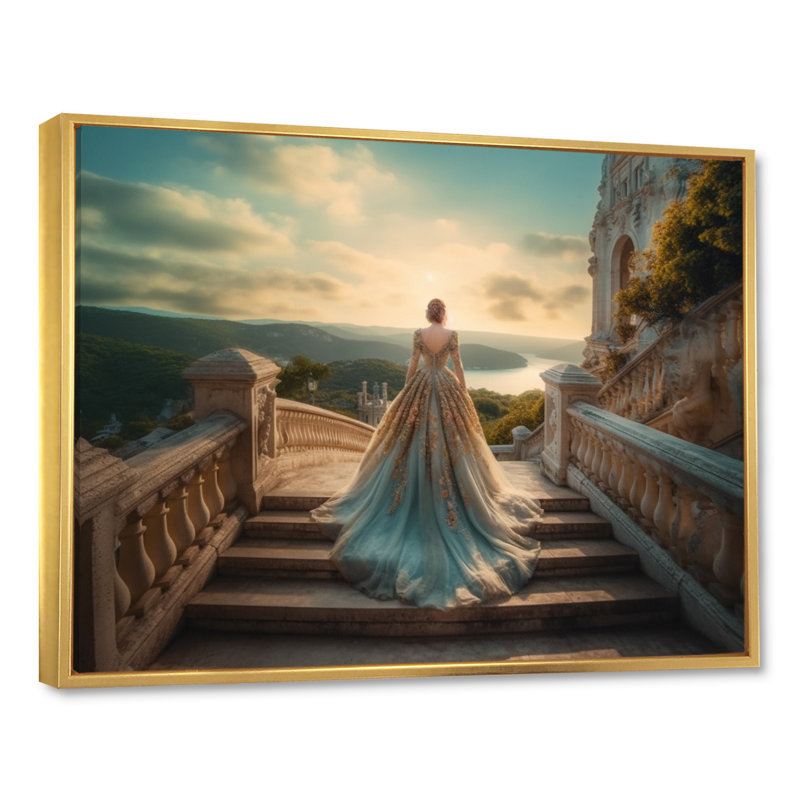 «Dreamy Wedding Day V», impression sur toile, H 12 po x l 20 po x P 1 po, Cadre flottant doré