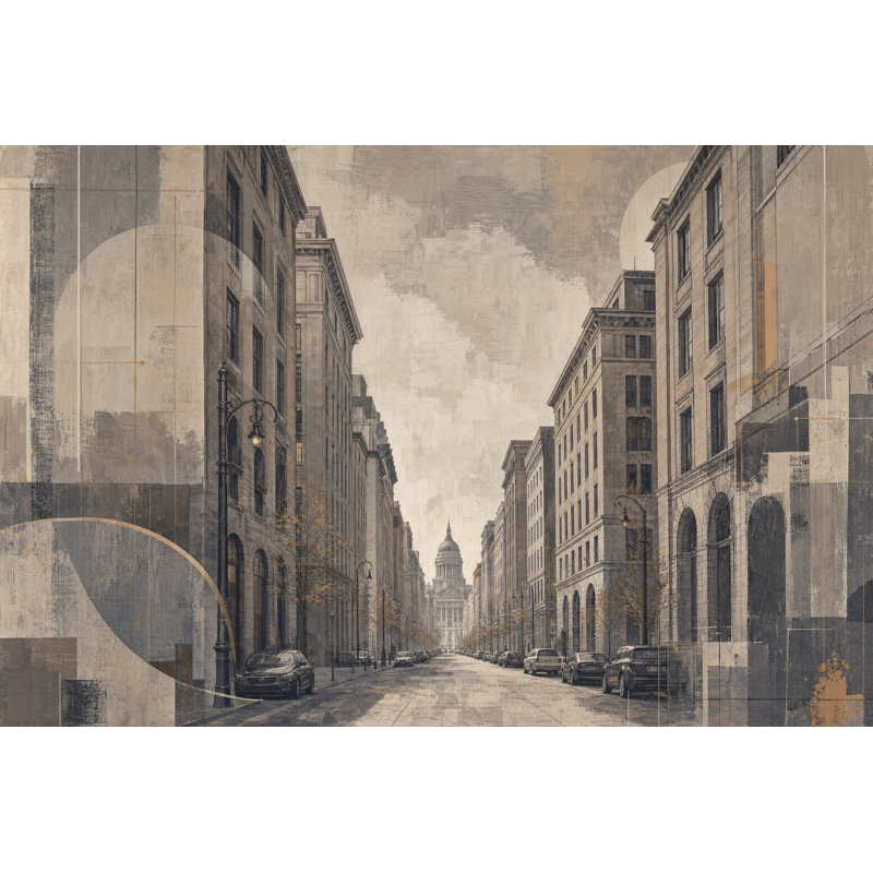 Papier peint urbain urbain, 120"x96", Peler et coller