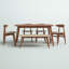 Ensemble de salle à manger rectangulaire avec chaises rembourrées 6 pièces Gallman-1427779002