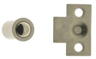 Solid Brass Mini Ball Catch, Satin Nickel