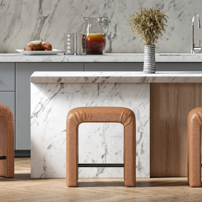 Berik 4-Piece Upholstered Counter Stool Set, Brown, 4