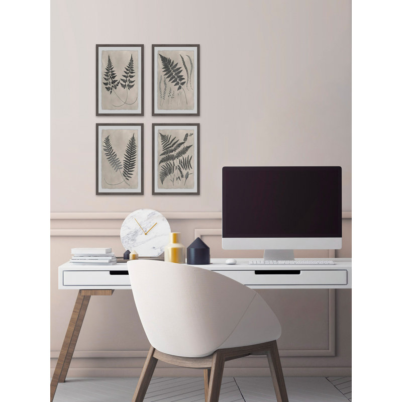 « rétro-arts, étude iii quadriptych », ensemble de 4 reproductions d’impressions encadrées, H 24 po x l 16 po x L 1,5 po