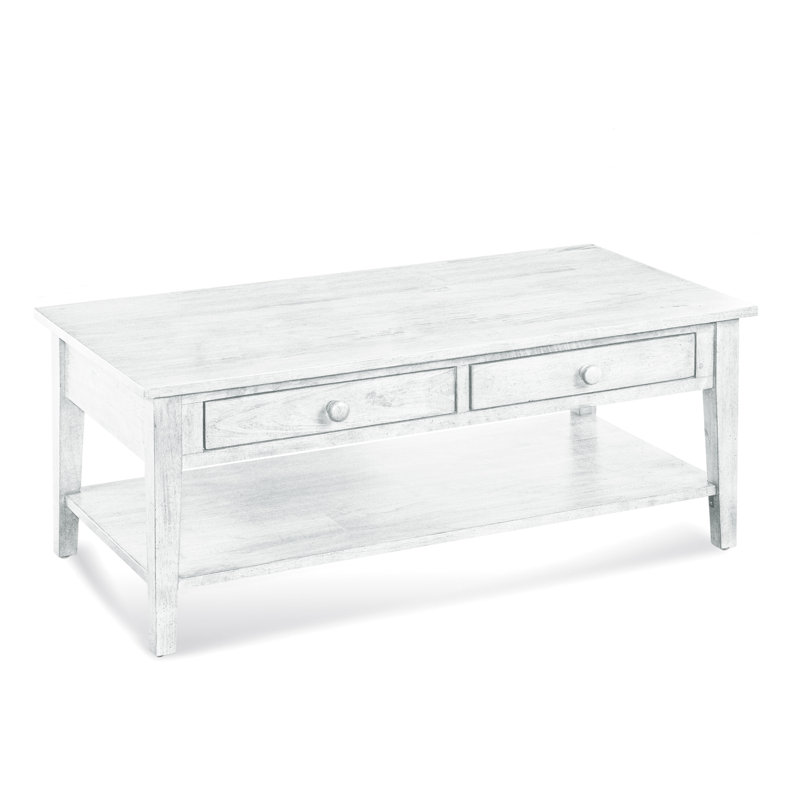 East Hampton Solid Wood Coffee Table, Frost White