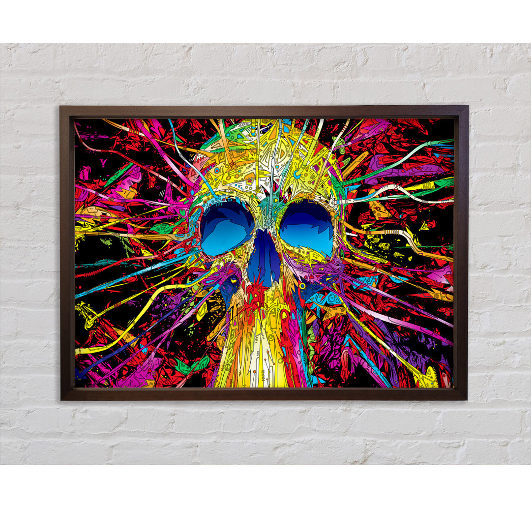 Skulls Colorful - Einzelner Bilderrahmen Kunstdrucke auf Leinwand