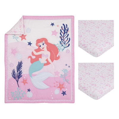 Ensemble de literie pour lit de bébé 3 pièces NoJo Disney La Petite Sirène Ariel