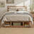 Handwoven Wicker Basket with Scalloped Lid, Sea Grass Storage Basket with Built-in Handles for Shelves-1263747926