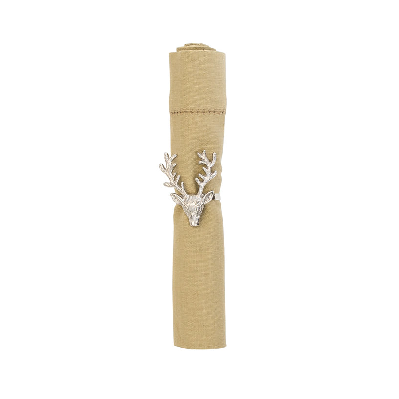 Sarabel Hemstitch Cotton Napkin, Camel