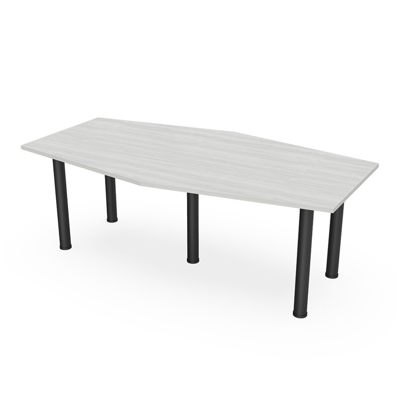 Table hexagonale avec pieds Nyemia, Cyprès blanc, Noir mat, L 84 po x l 48 po