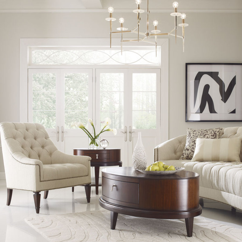 Freman Upholstered Armchair, Ivory