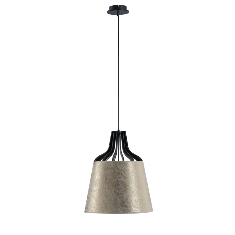 Vitagliano 1 - Light Black Bell Pendant, Gold