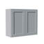 Armoire murale en bois massif avec portes à fermeture douce et tablettes réglables-129506196-129506197
