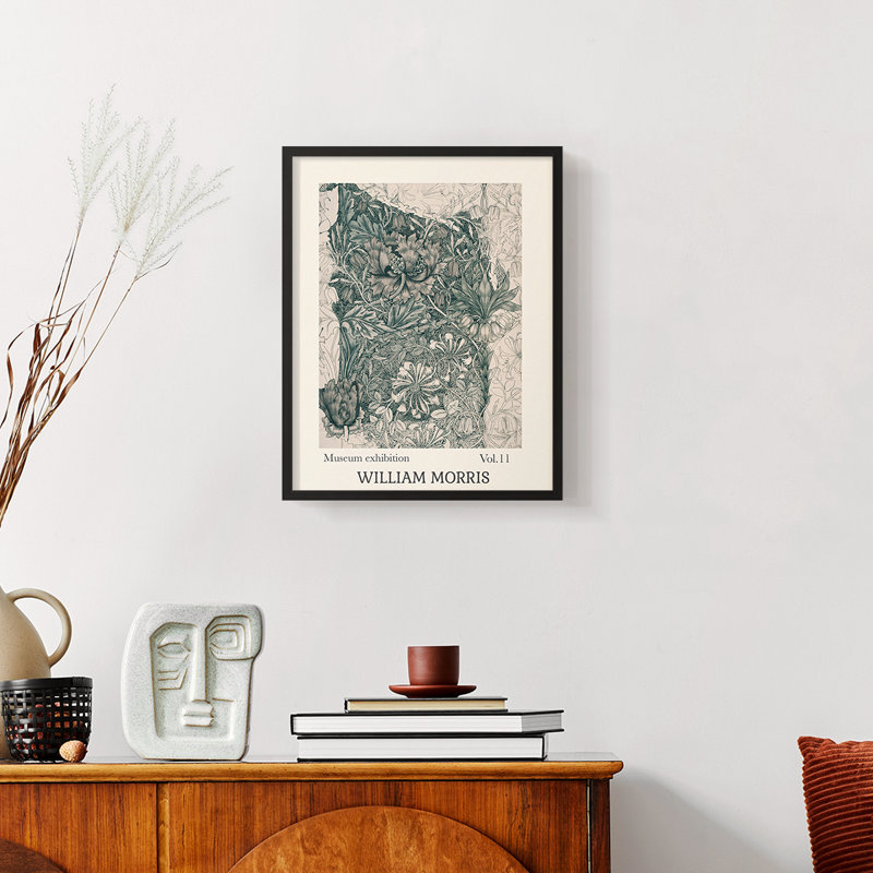 William Morris, reproduction d'art encadrée, H 14 po x l 11 po, Noyer