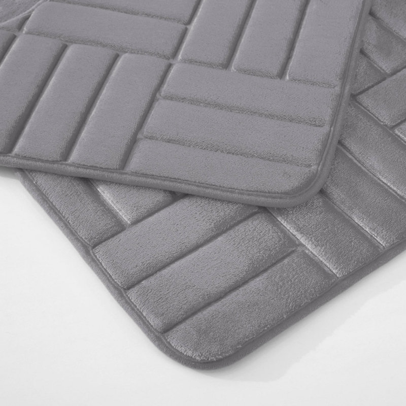 Eillen Non-Slip Bath Rug, Gray