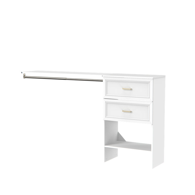 Suitesymphony Base Unit With 2 Traditional Styled Drawers And Top Shelf, White