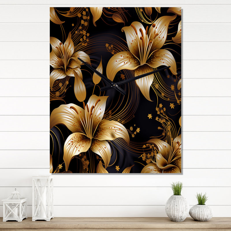 Horloge murale Golden Lily, Grand