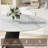 59" Modern Round Dining Table for 6,White Glossy Sintered Stone Table top, Black Carbon Steel Base