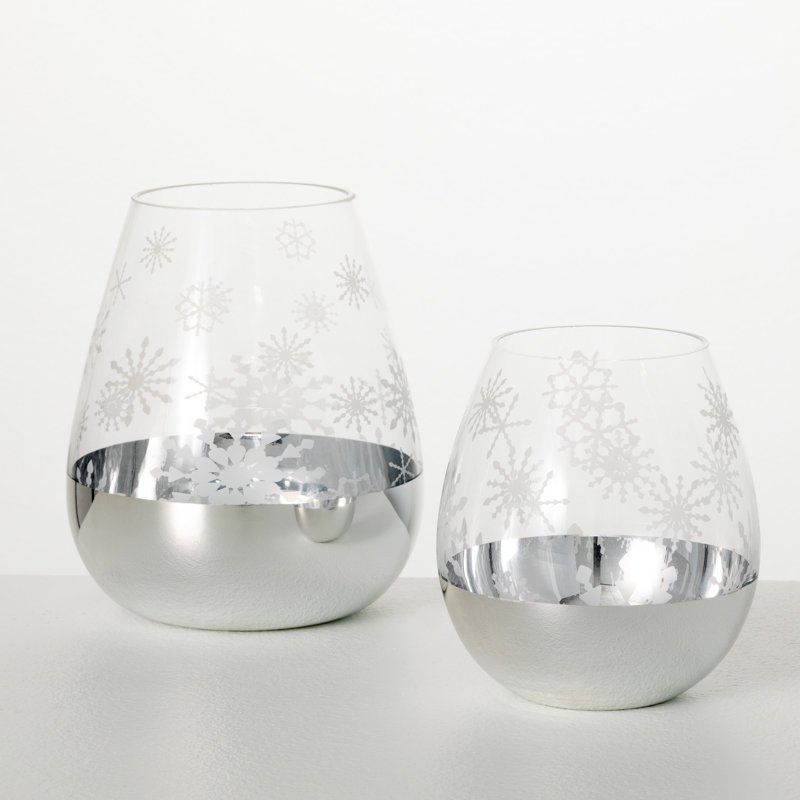 Ensemble de porte-votives en verre 2 pièces