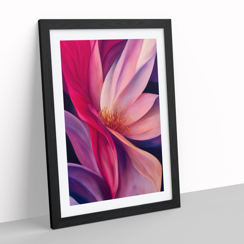 Abstract Flower No.3 - Framed Print, Black Framed, 64cm H x 46cm W x 2cm D