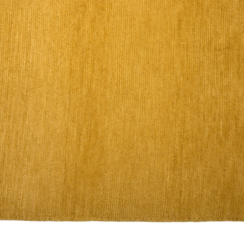 Solid Tibetan Wool Rug, Yellow, Rectangle 6' x 9'